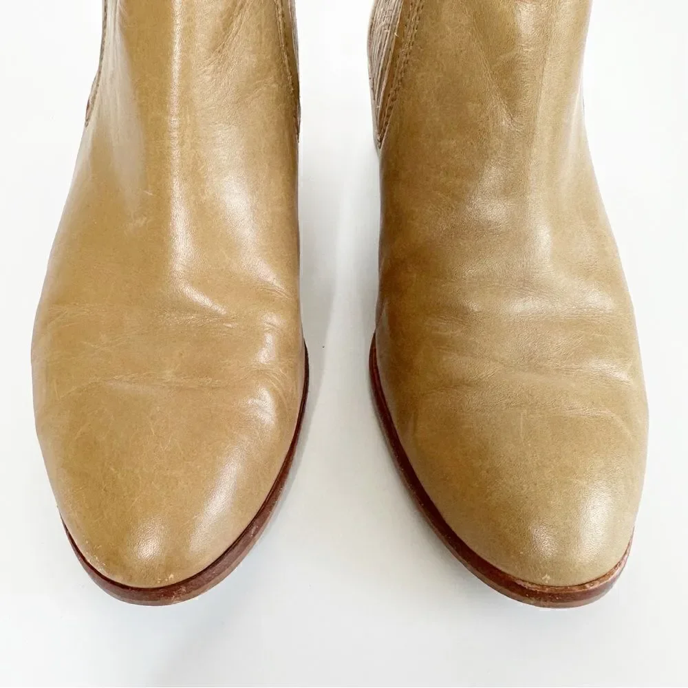 Madewell Spencer Chelsea Pull On Ankle Bootie Tan Size 8.5